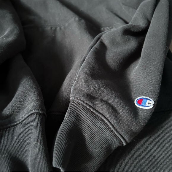 Champion Black Reverse Weave Hooded Sweatshirt - Picture 2 of 4
